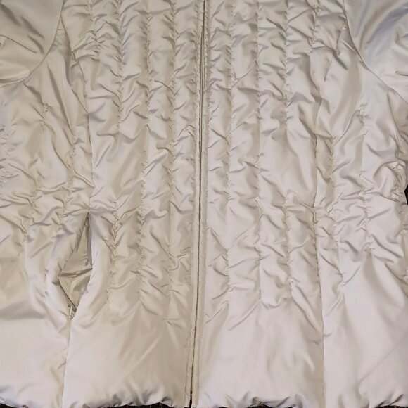 Lane Bryant Womens Sz XL Coat Packable Beige Ruched Puffer Winter Jacket Beige - Picture 7 of 11